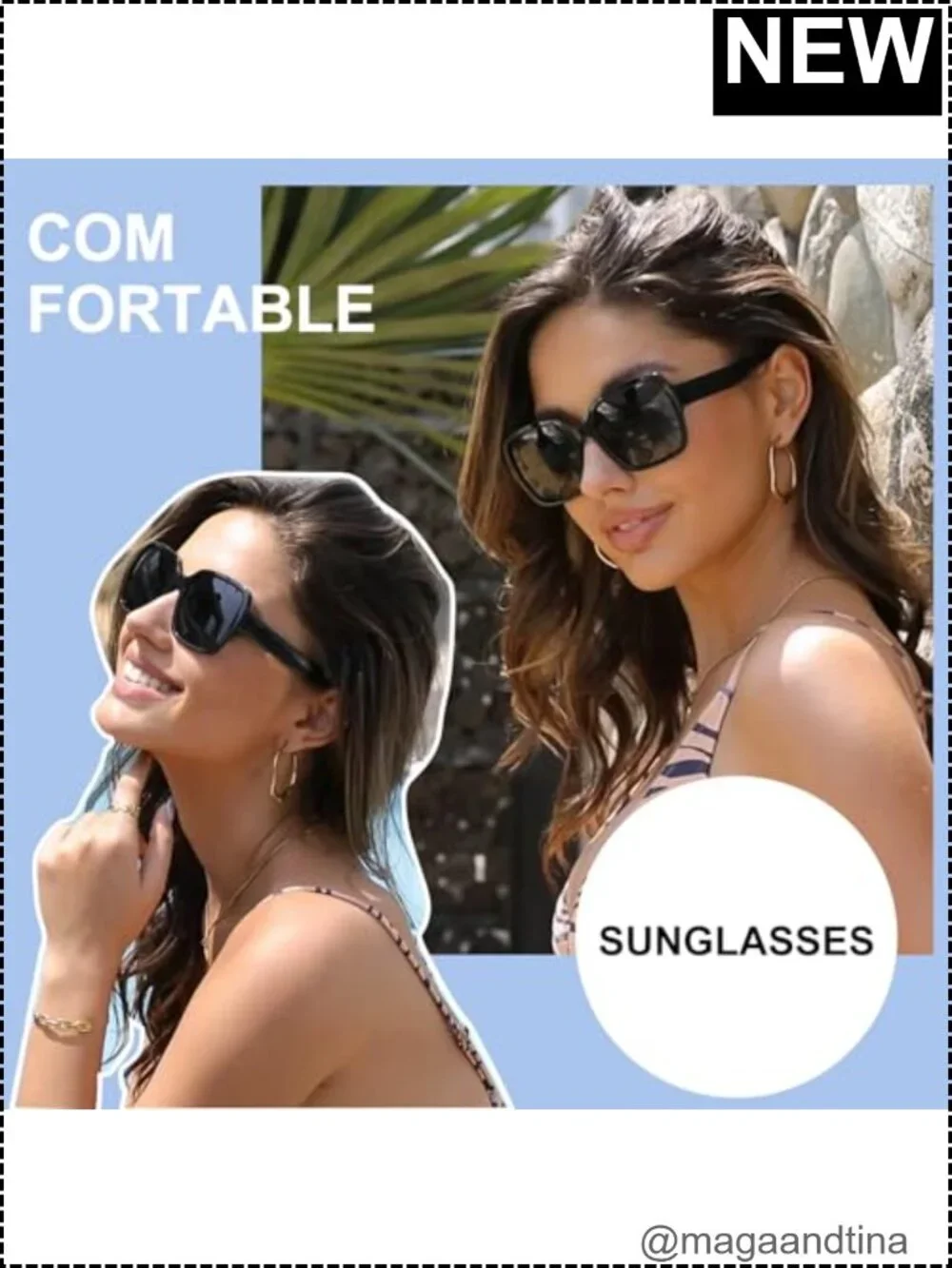 Women's Polarized Oversized Square Sunglasses UV400 Protection Trendy